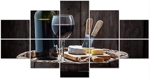 Paquete de 10 paneles acústicos artísticos de vino tinto, queso camembert, barril viejo, panel decorativo de pared que absorbe el sonido,