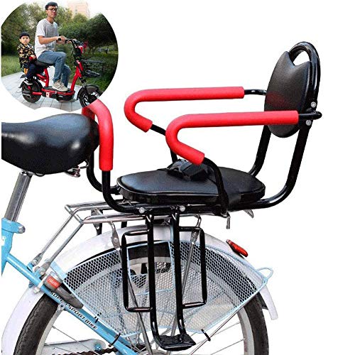 Wing Enterprises Bicycle Child Seat Rear Mount, Removable Bike Back Seat for Kids, Baby Carrier Seat with Non-Slip Armrests and Pedals, Padded Seat Belt for 2-6 Year Old Child Seat