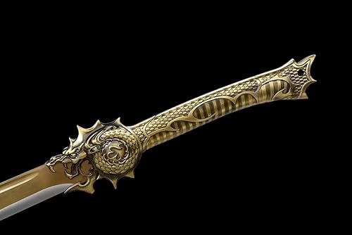 Miniatura 4 de LONGSWORD - Espada de cola de vaca hecha a mano con hoja de acero forjado de alto carbono, vaina de poliuretano y accesorios de aleación negra,