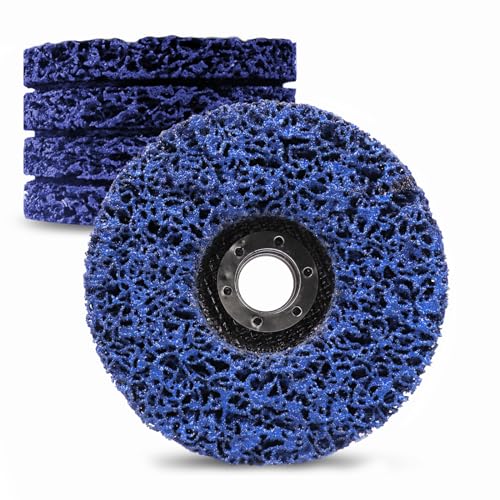 LSTOPGO 5 Stück CSD Scheibe Ø 125 mm Bohrungsdurchmesser 22mm Reinigungsscheibe Set für Winkelschleifer für Rostentfernung Schweißnähte entfernen Sie Farbe Rost und Oxidation (blau 5 Stück)