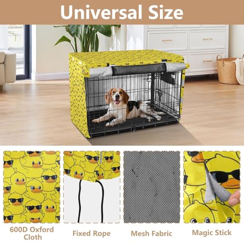 Housse de cage pour chien jaune canard lavable en machine Taille L