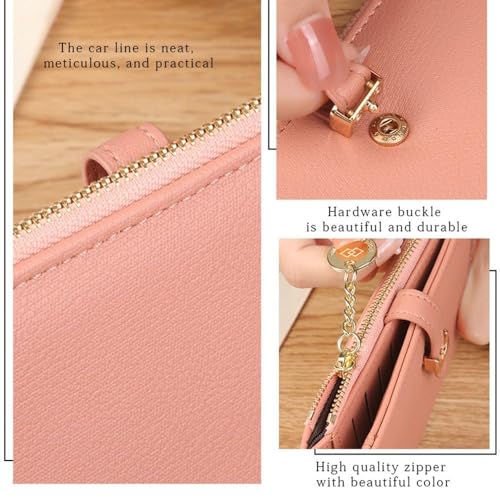 Women's Long Wallet PU Leather Bifold Ladies Card Bag Coin Purse Large Capacit3