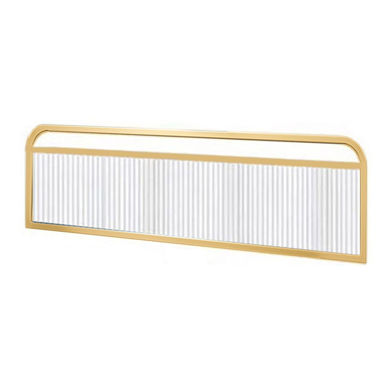MSHGSKU Dividers for Dining Areas, Restaurant Countertop Ironwork Striped Glass Decorative Partitions, Seasoning Aisle Desk Divider, 9.8in Low Fence (Color : Gold, Size : 9.8x47.2in)