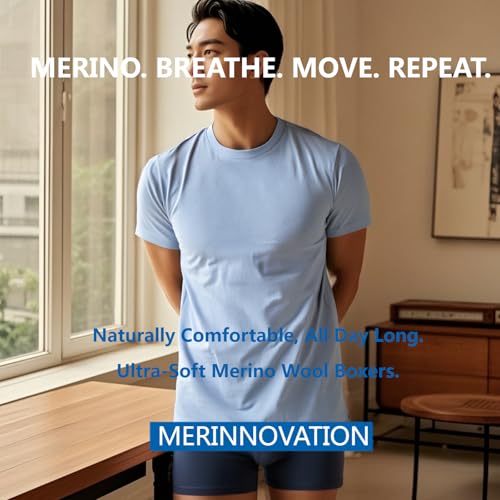 MERINNOVATION 100% Merino Wool Boxer Briefs for Men 2 Packs Underwear Boy Shorts Everyday Weight Breathable Anti-Odor4
