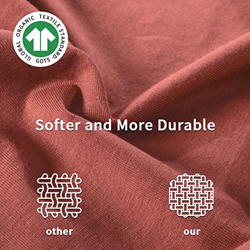 Nexhome Pro Organic Jersey Knit Cotton Duvet Cover Set - Twin Rust Red 2Pcs Bedding Sets Soft Breathable T Shirt Brick Red Cotton Comforter Cover With Zipper Closure(No Comforter Included) #TOP4