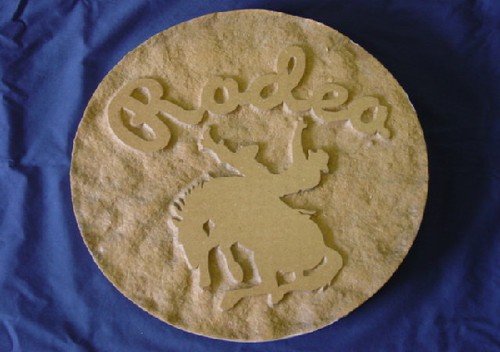 16 inch Round Cowboy Bucking Horse Rodeo Plastic Craft Mold use with Concrete or Cement for Making Stepping Stones 1129