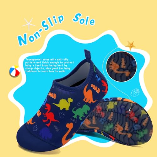 Image of WateLves Kids Water Shoes Toddler Girls Boys Barefoot Non-Slip Quick Dry Aqua Socks for Beach Swim Walking