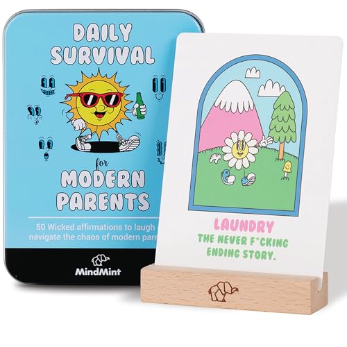 Daily Positive Affirmation Cards for Women - 50 Mindfulness Meditation Cards for Self Care in Tin Box with Wooden Stand - Motivational & Inspirational Gifts for Women, Best Friend, Sister