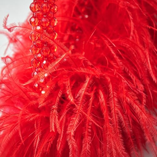 Image of Miuco Real Natural Ostrich Feather Beaded Handbags For Women Handmade | Evening Bags Clutch Purse