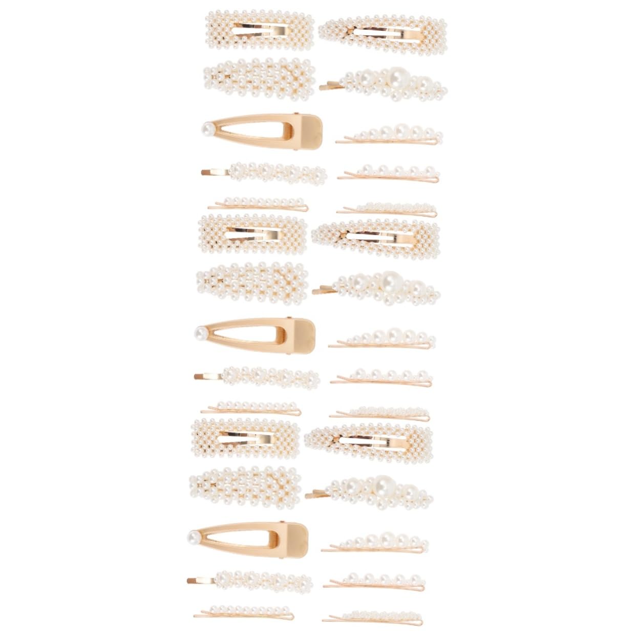 FRCOLOR 30 Pz Set Di Mollette Per Con Perle Abito Bianca Mancare Combinazione Acrilico Vintage ▾