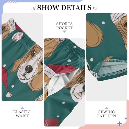 ZZXXB Beagle with Hats Boys Long Pants Soft Trousers Elastic Waist Kids Lounge Bottoms with Pockets S-XL4