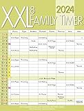  XXL Family Timer 8 2024: Familienplaner mit 8 breiten Spalten. Hochwertiger Familienkalender mit Ferienterminen, extra Spalte, Vorschau bis März 2025 und nützlichen Zusatzinformationen.