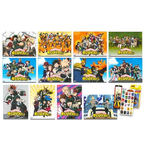 My Hero Academia Poster Set - Room Decor Bundle with 12 Anime Wall Art Posters 8' x 11' Plus More | Wall Poster Pack for Kids, Teens, Adults