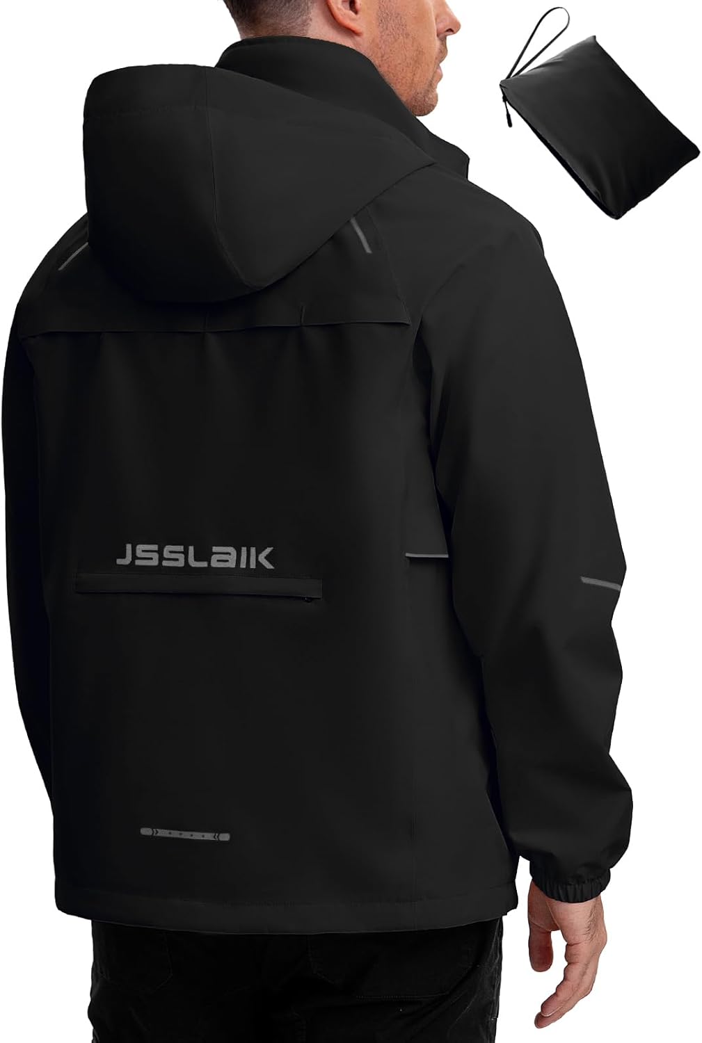 Men's Rain Jacket Waterproof Windproof Breathable for Hiking Cycling Commuting with...