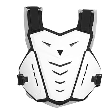 Motorcycle Protector Jacket, Protector Jacket PE Plastic Integrated Buckles Adjustable Shoulders Lightweight Roller Skating for Skiing(White)