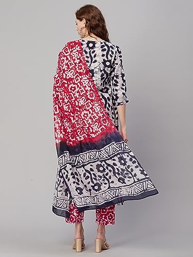 Image of ANNI DESIGNER Women's Viscose Cotton Printed 3Pc Kurta Set