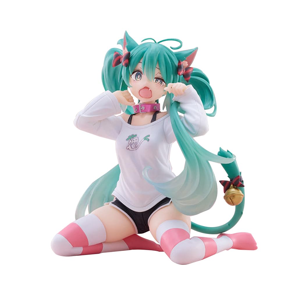Zhongkaihua Miku Figuur Miku Cute Cat Girl Figuur Miku Sitting Anime figuur PVC beeldmodel voor anime-fans verzamelbare ornamenten - 13 cm - Type 2