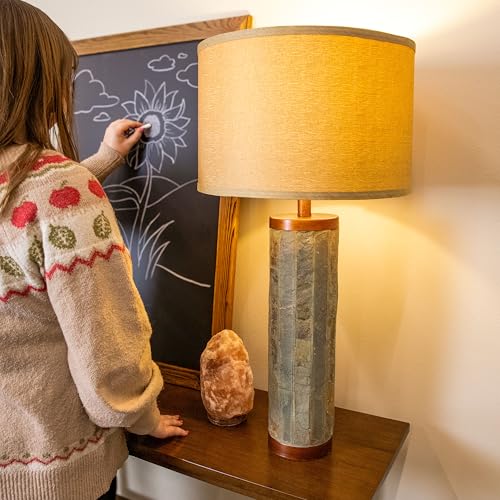 Lámpara de mesa moderna con acentos en cobre 31 pulg miniatura 6