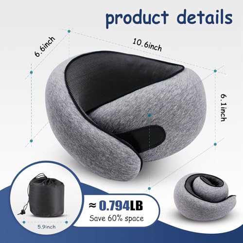 Almohada de espuma viscoelástica para cuello gris miniatura 3
