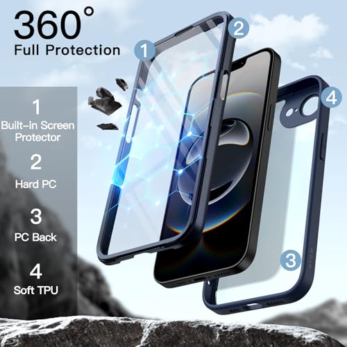 Image of JETech Case for iPhone 17e /16e, 360 Protection, Storm Blue