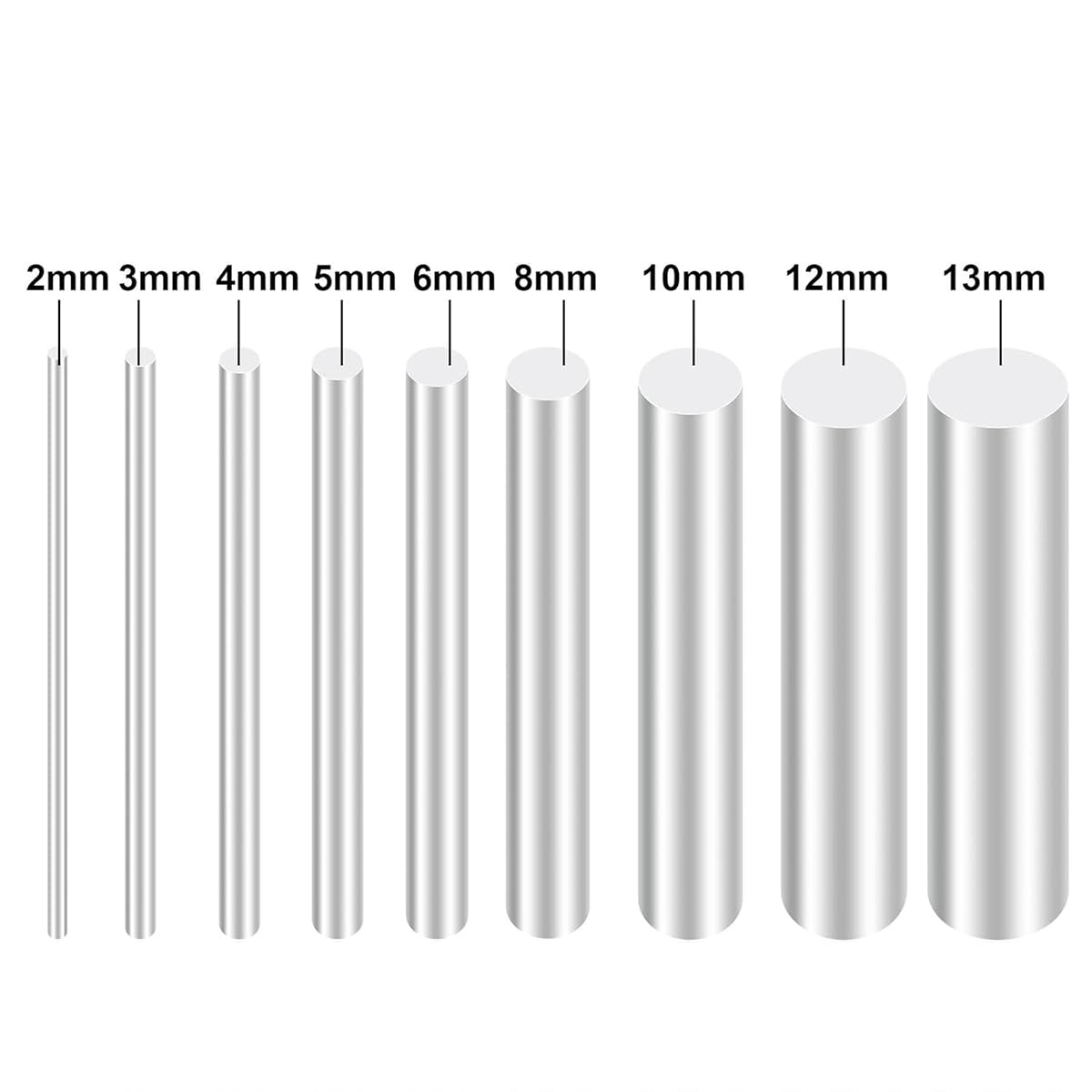 Tonde in Alluminio Piene Leggere saldabili durevoli per modellismo CNC Aeronautica automobilistica e lavorazioni Metalliche,40mmx500mm