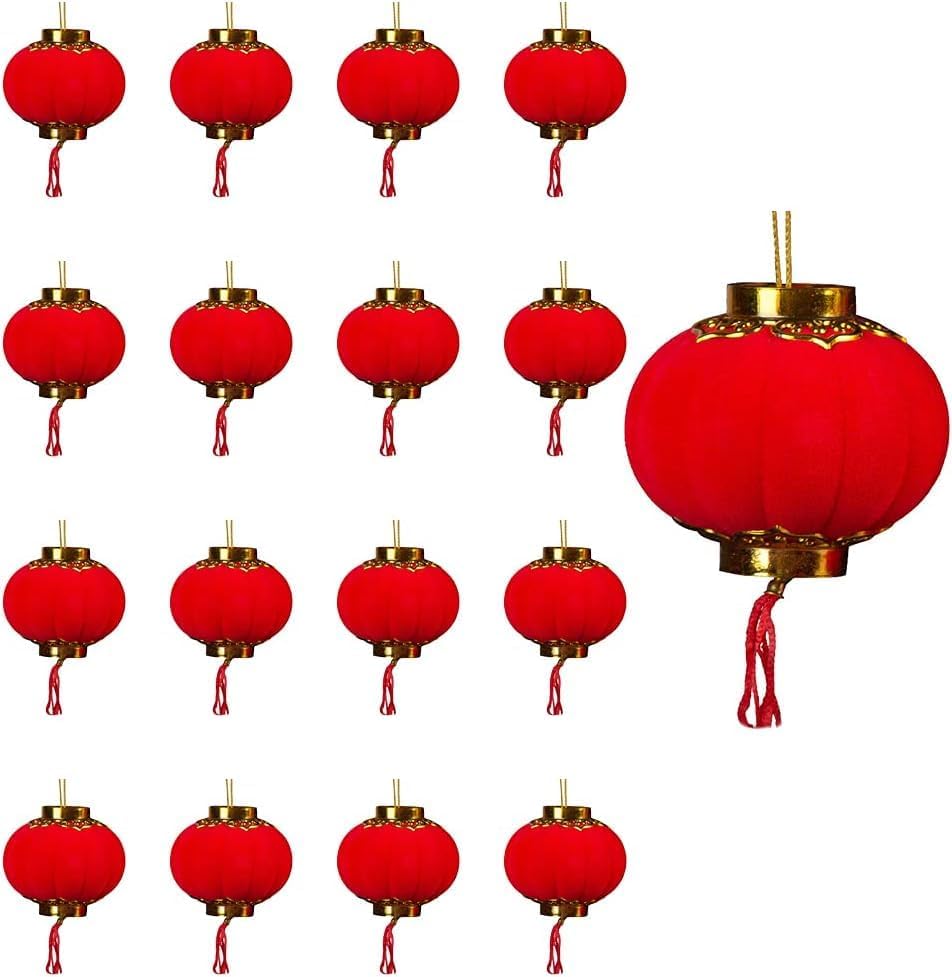 DHARMIK V ENTERPRISE 30 Pieces Chinese Red Lanterns, Mini Lanterns for Trees, Plants, Lucky Hanging Decorations, Chinese New Year, Spring Festival, Wedding Party Decor