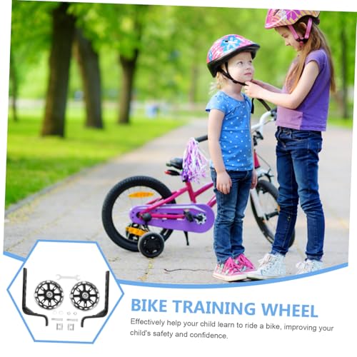 Mikinona 2 ruedas de entrenamiento para bicicletas, estabilizadores auxiliares con luces intermitentes, fáciles de instalar, ruedas de equilibrio para niños que aprenden a andar en bicicleta miniatura 3
