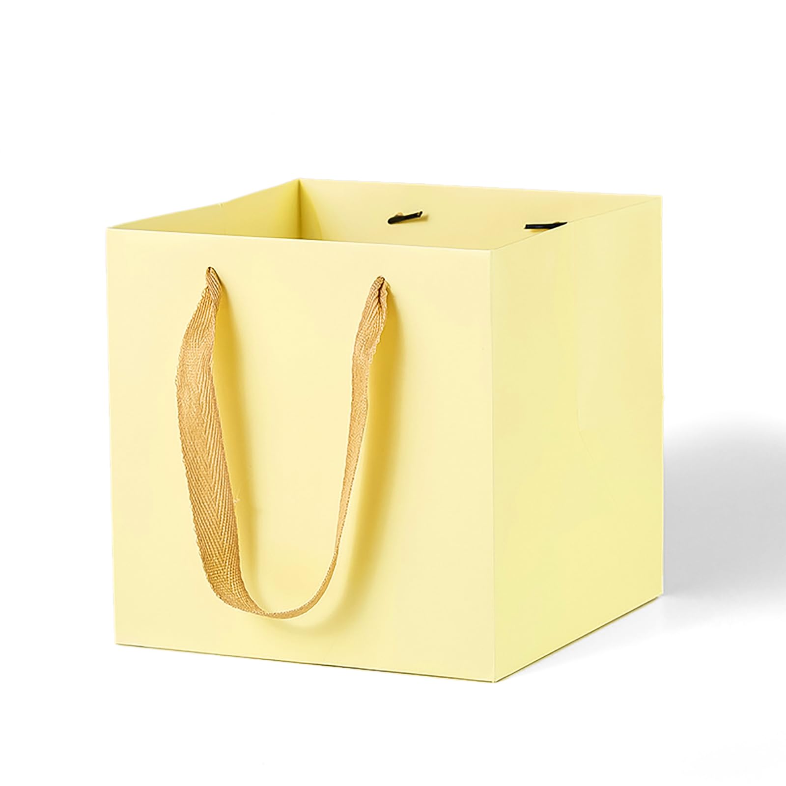 LFCXHTY Yellow Large Square Gift Bags Square Bottom Bags with Handles for Party Favor, Birthday Gift Bag (12 x 12 x 12 in, 1 CT)