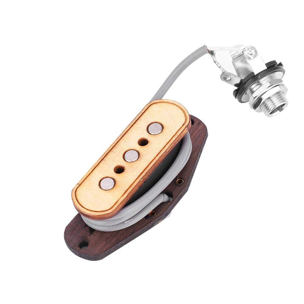 Alomejor Pastilla de Guitarra de 3 Cuerdas DIY Cigar Guitar Box Prewire Guitar PickupTransducer para reparación de Guitarra con Entrada Jack