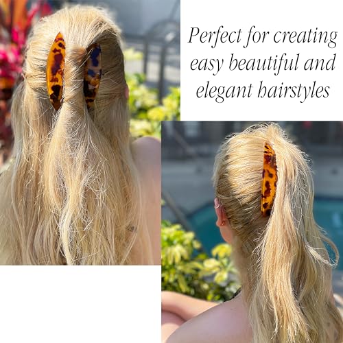 Image of Camila Paris CP2877 /2 French Hair Side Combs, Tokyo, Interlocking Combs French Twist Hair Combs, Strong Hold Hair Clips for Women Bun Chignon Up-Do, Styling Girls Hair Accessories, Made in France