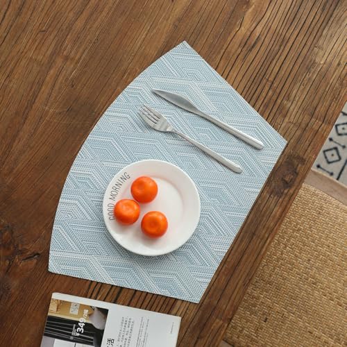 Napperon anti tache lavable lot 6 sets de table PVC éventail - 3