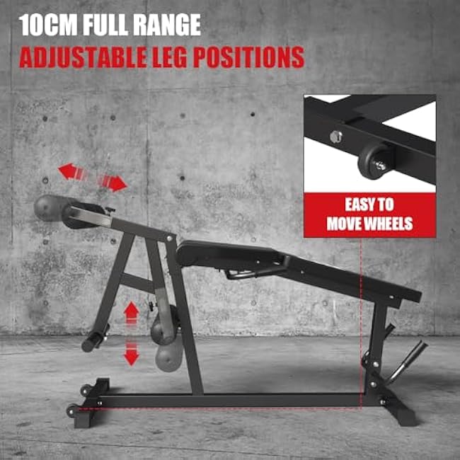 Leg Extension and Leg Curl Machine,Seated Leg Extension and Lying Curl Machine for Home Gym,Leg Press Bench Fit for Both 1'' and 2'' Weight Plates