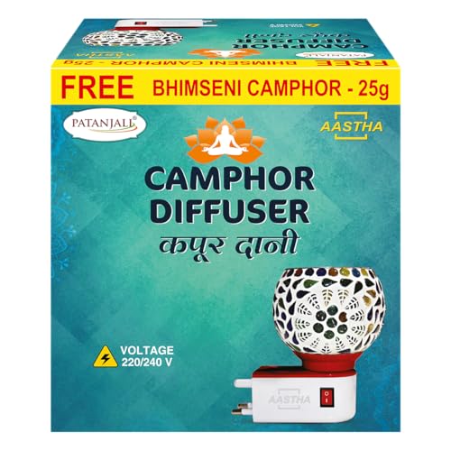 Image of Patanjali Diffuser Aastha Camphor Diffuser, Kapoordaani for Fresh & Aromatic Smell - 1N