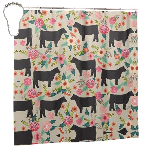 Rideau de douche imperméable contre les éclaboussures motif vache - 2