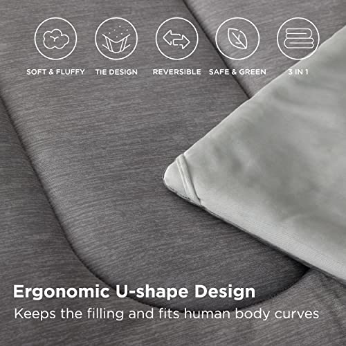 Image of Bedsure King Comforter Set - Cooling and Warm Bed Set, Light Grey Reversible Bedding for All Season, 3 Pieces, 1 King Size Comforter (102 inchx90 inch) and 2 Pillow Cases (20 inchx36 inch)
