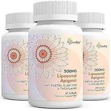 Liposomal apigenin 500mg Softgels - Optimal Apigenin Supplement with Fisetin, Quercetin and Theaflavins - 6 Month Supply
