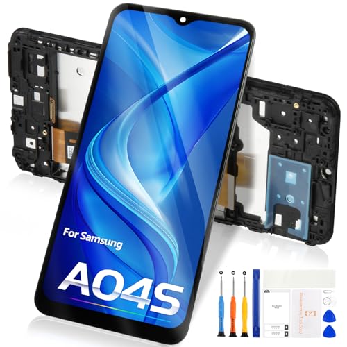 Atwist Pantalla LCD para Samsung Galaxy A04s Pantalla de Repuesto para Galaxy A04s LCD Display Digitalizador Touch Screen SM A047F SM A047F/DS SM A047F/DSN Cristal Montaje con Marco