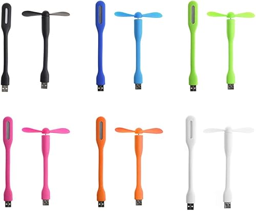 Miniatura 2 de Mini ventilador USB LED de luz flexible con lámparas para banco de energía, computadora portátil, dispositivo de verano, ventilador de plástico y