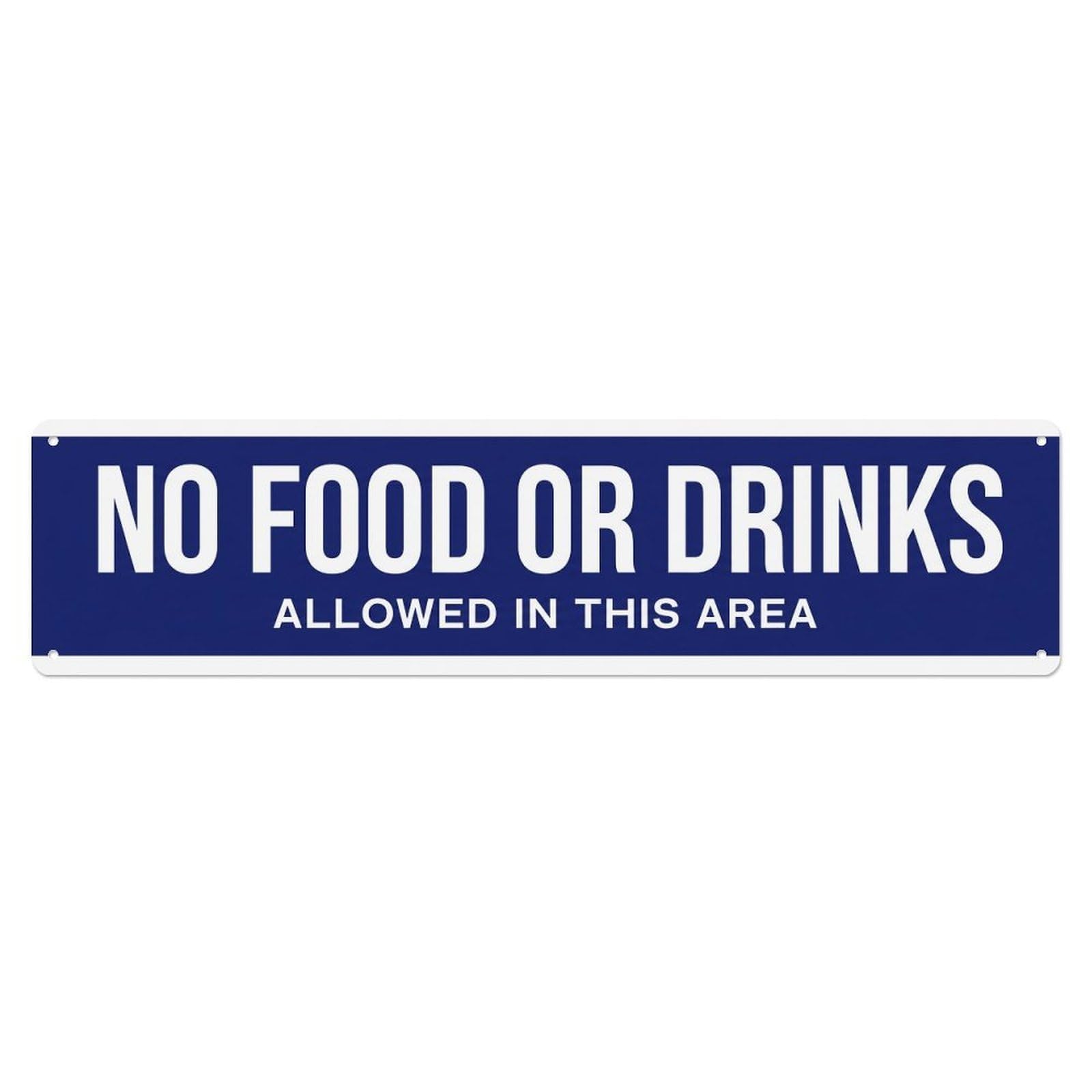No Food Drinks Policy Metal Tin Sign
