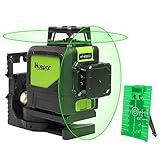 Huepar 2x360° レーザー墨出し器 グリーン 緑色 レーザー クロスライン 自動水平 高輝度 高精度 ミニ型 多機能取付台付属【横フルライン1本＋縦フルライン１本タイプ】902CG