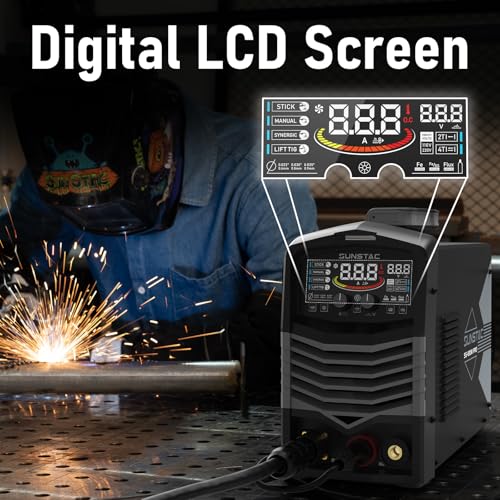 MIG Welder, 180A 110V/220V Gas MIG/Gasless MIG/Lift TIG/Stick 4 in 1 MIG Welding Machine, MIG with IGBT Inverter Synergic Control, Digital Screen Display and Over Loading Protection - Image 4
