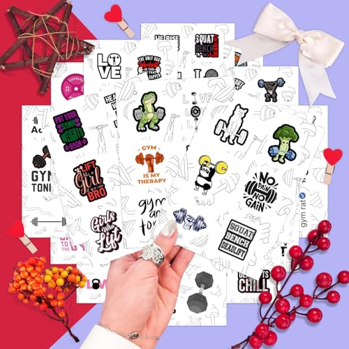 Image of 100Pcs Gym, Workout and Weightlifting Stickers for Water Bottle & Laptop - Workout Gifts for Women, Mom - Waterproof Vinyl Decals, Fitness Stickers, Gifts for Women & Men