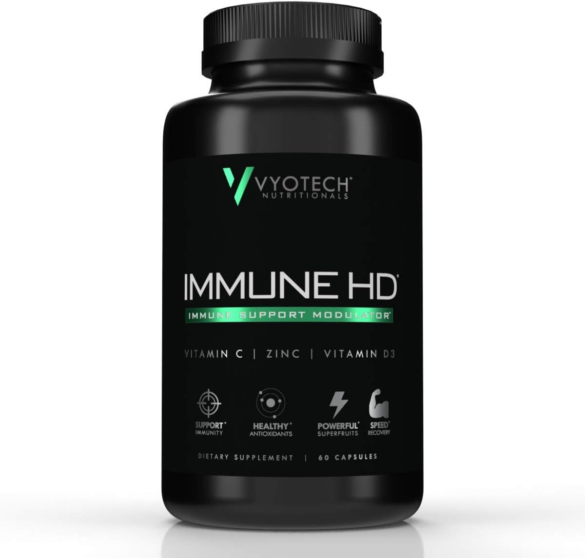 Vyotech Nutritionals Immune Support Supplement, Immune HD, Elderberry & Echinacea, Vitamin C, Vitamin D, Zinc, Calcium, Turmeric