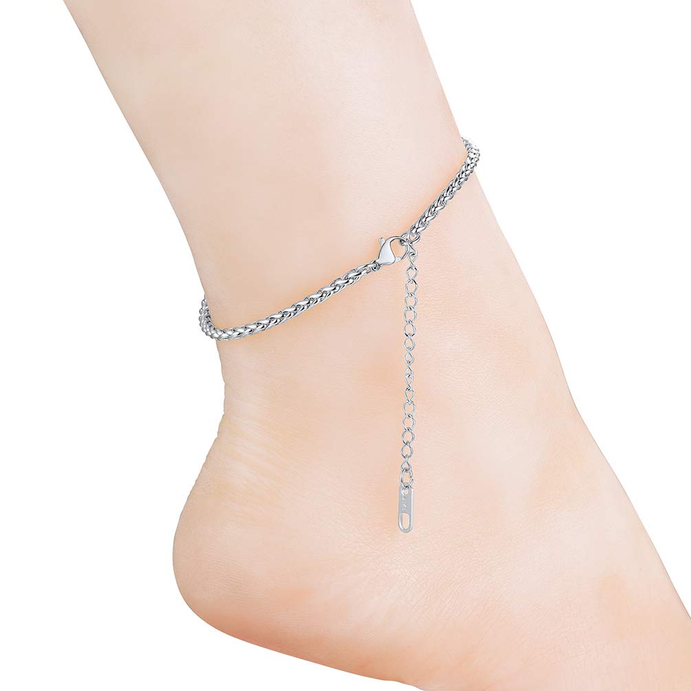 PROSTEEL Cavigliera a Catena Regolabile Set Impilabili Estetica Tricolore Cavigliera Donna Minimalismo Vacanze al Mare