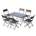 Outsunny Set Tavolo e Sedie da Giardino 7pz Rattan Tavolo da Giardino con 6 Sedie Pieghevoli Mobili da Esterno Rattan