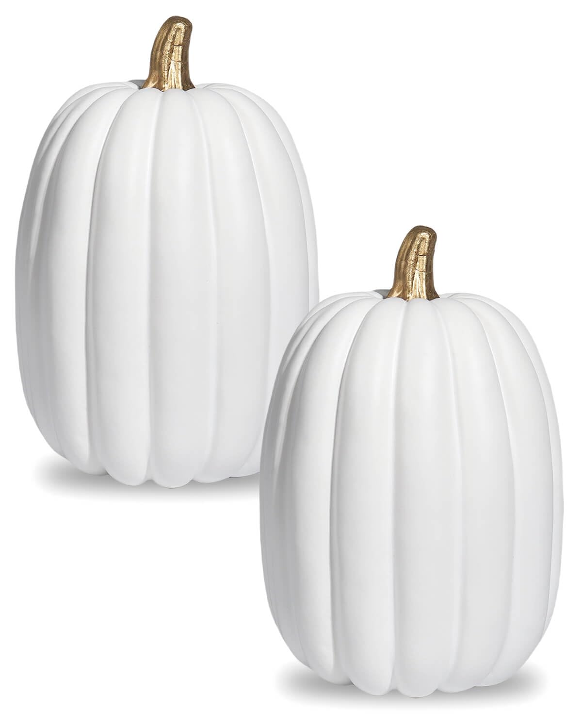 vensovo Calabazas blancas grandes de 8.5 pulgadas para decorar, 2 calabazas decorativas de espuma grande para decoración de otoño, calabazas artificiales pintables, perfectas para decoración de