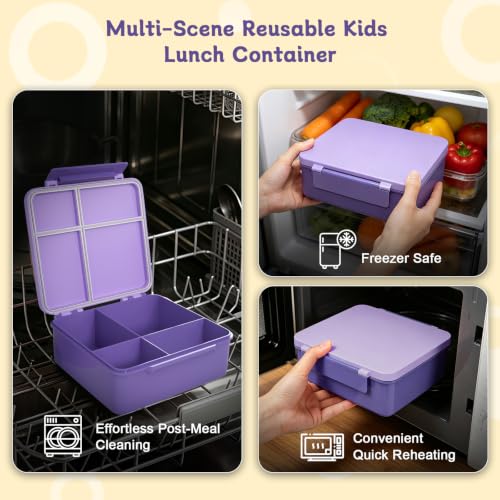 Image of Kids Lunch Box with Lunch Bag Bento (Purple)