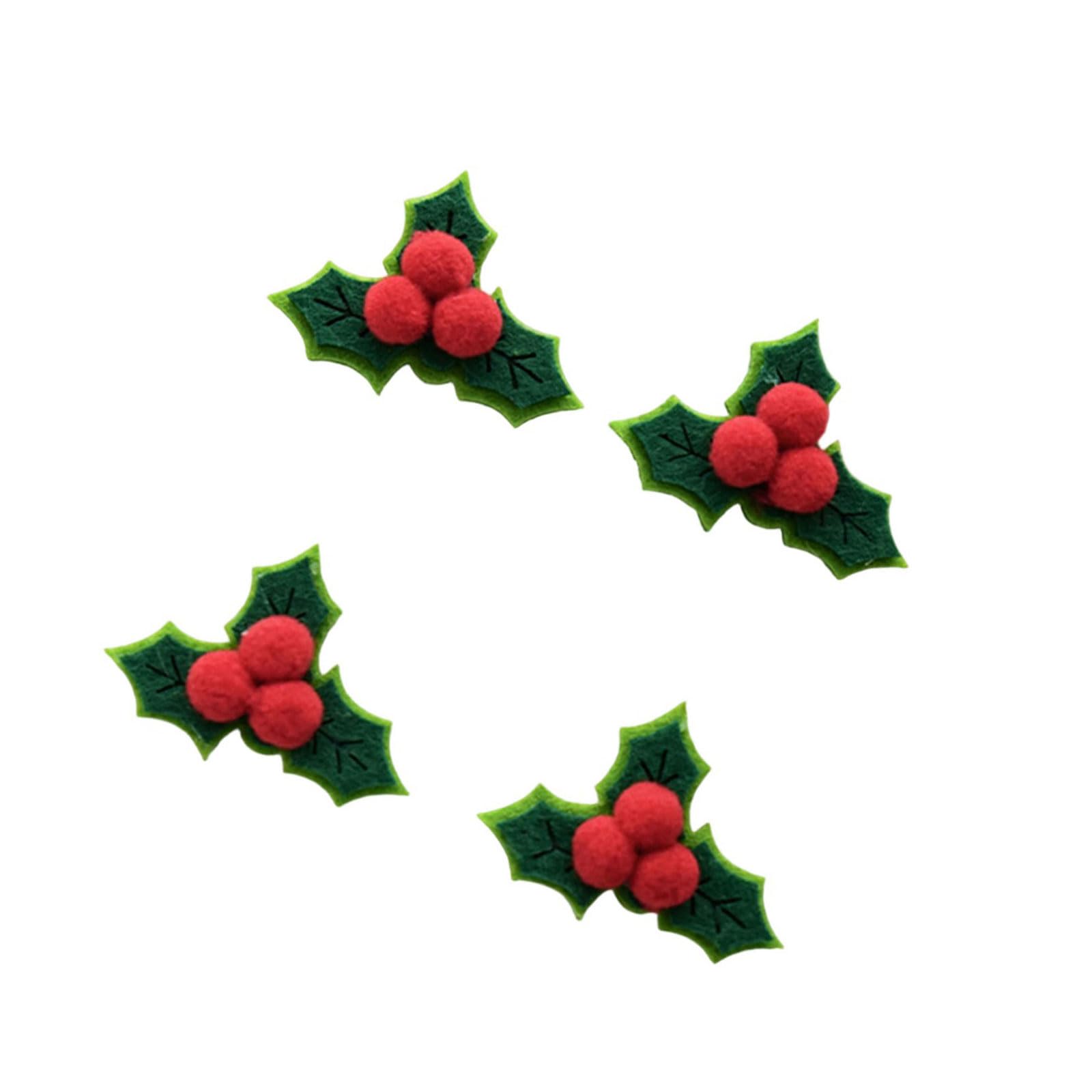 Tfaoys Three Green Leaves Of 4 Traditional Christmas Tree Bends With Needle Addons Artisanal Holiday Craft Set Christmas Bow Garnishes