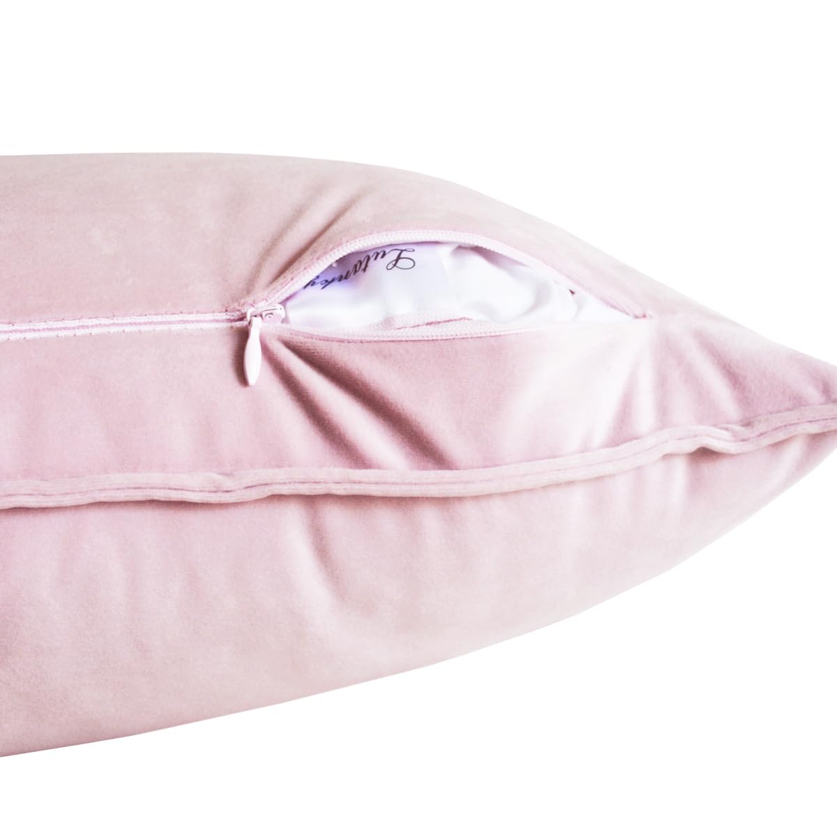 Lutanky Pale Pink Velvet Cushion Covers 30 x 50 cm Decorative Rectangle Throw Pillow Covers (Pack of 2) Soft Oblong Piped Pillowcases for Sofa Bedroom with Invisible Zipper 12x20 Inch - Image 4