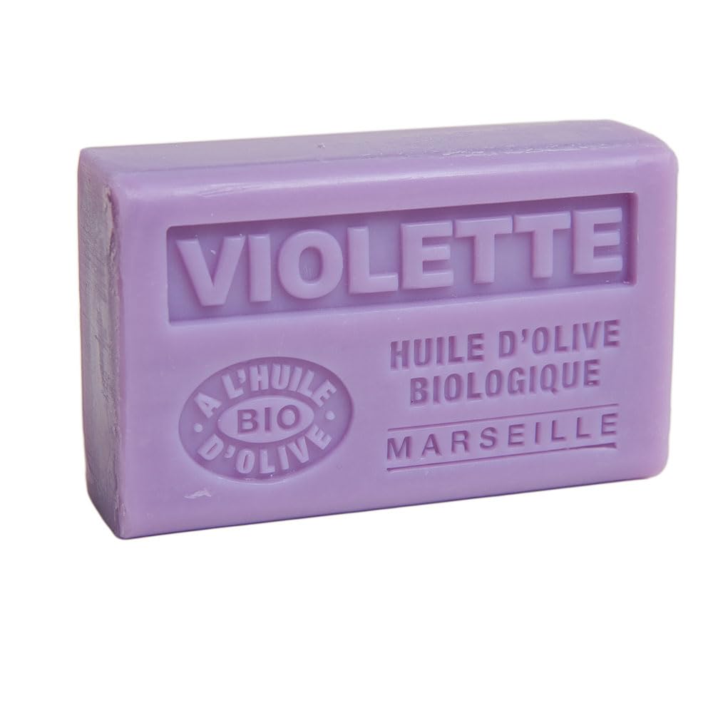 Savon de Marseille - Nourishing French Soap Made With Pure Organic Olive Oil and Shea Butter - Violet
